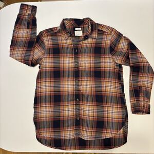 American Eagle Women's Boyfriend Fit Flannel Shirt Large Soft Cabincore Earthy